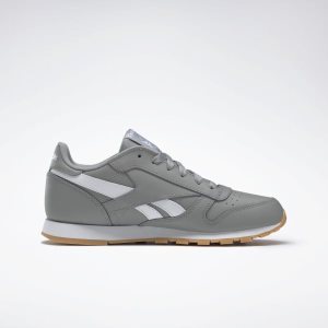 Adidasy Dziecięce Reebok Classic Leather Szare/Białe PL 32AJKQC